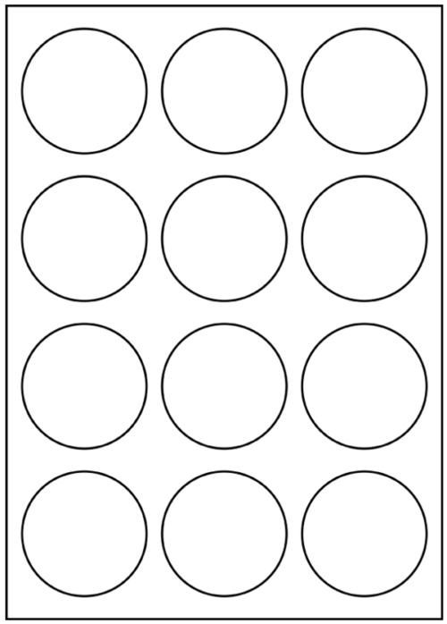 12 Labels Per Sheet 60mm Diam