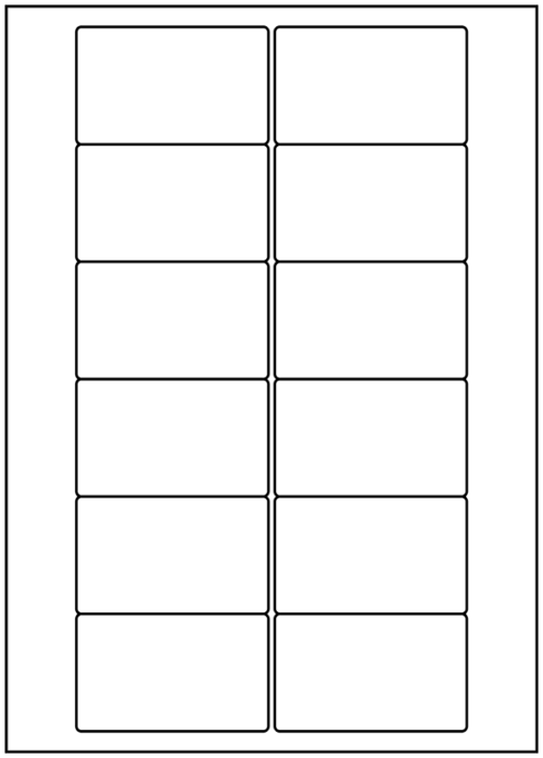 12 Labels Per Sheet 76 x 46mm