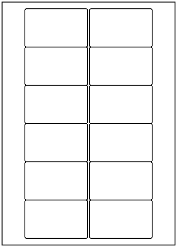 12 Labels Per Sheet 76 x 46mm