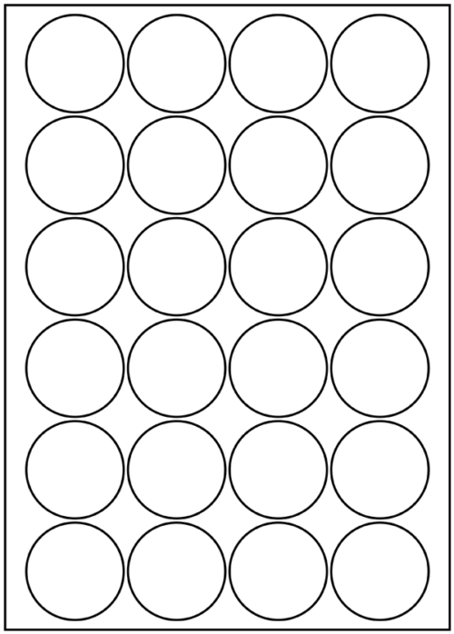 24 Labels Per Sheet 46mm Diam