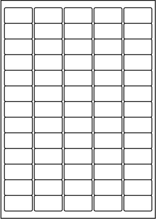 65 Labels Per Sheet 38.1 x 21.2mm