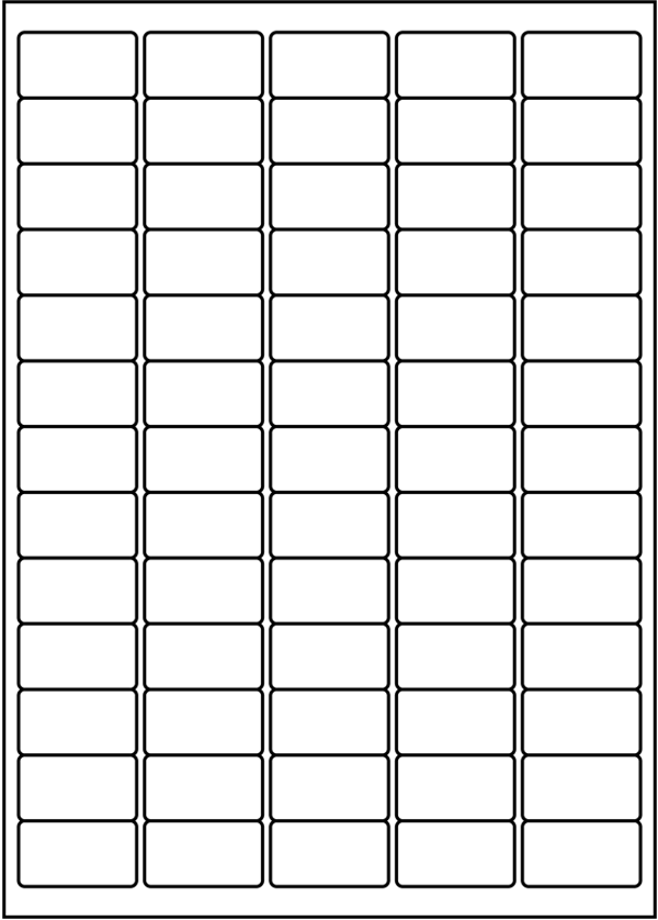 65 Labels Per Sheet 38.1 x 21.2mm