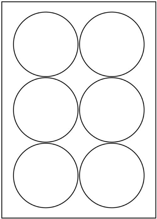 6 Labels Per Sheet 88mm Diam