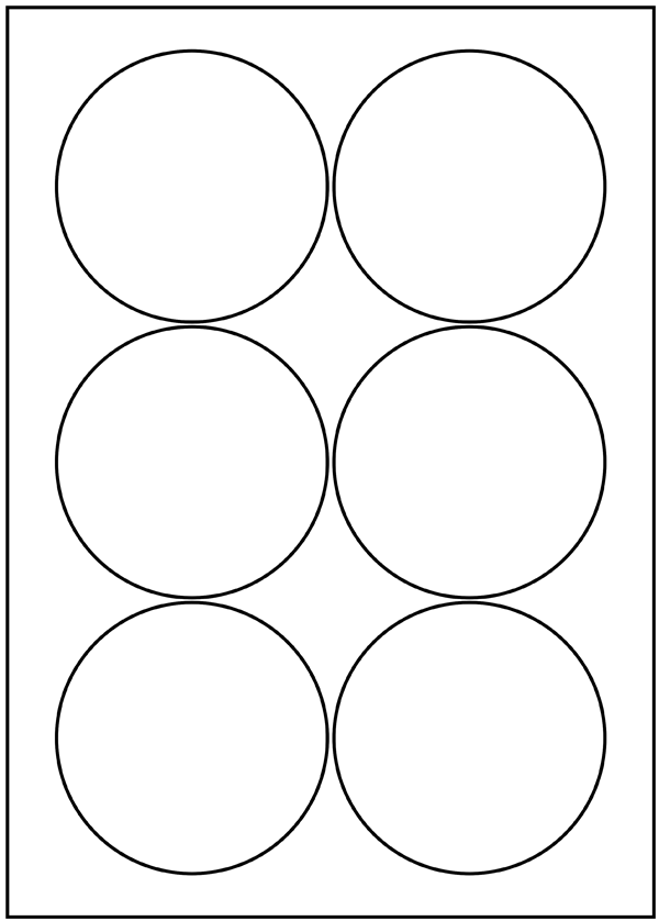 6 Labels Per Sheet 88mm Diam