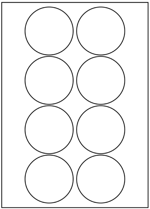 8 Labels Per Sheet 69mm Diam