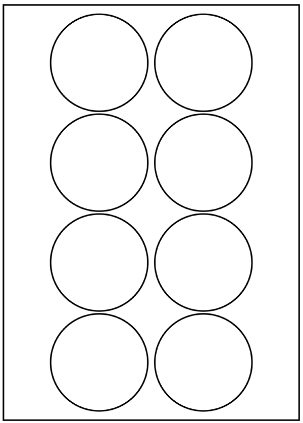 8 Labels Per Sheet 69mm Diam