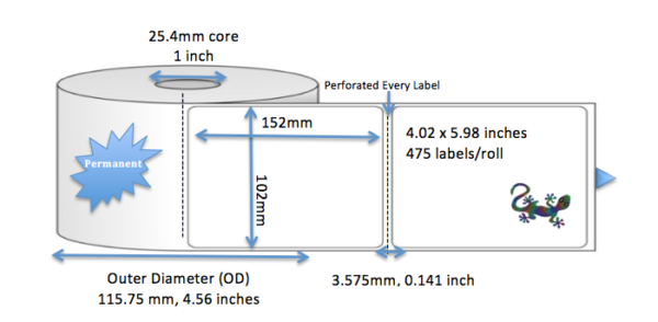 Thermal Eco (Direct Thermal) 102 x 152mm